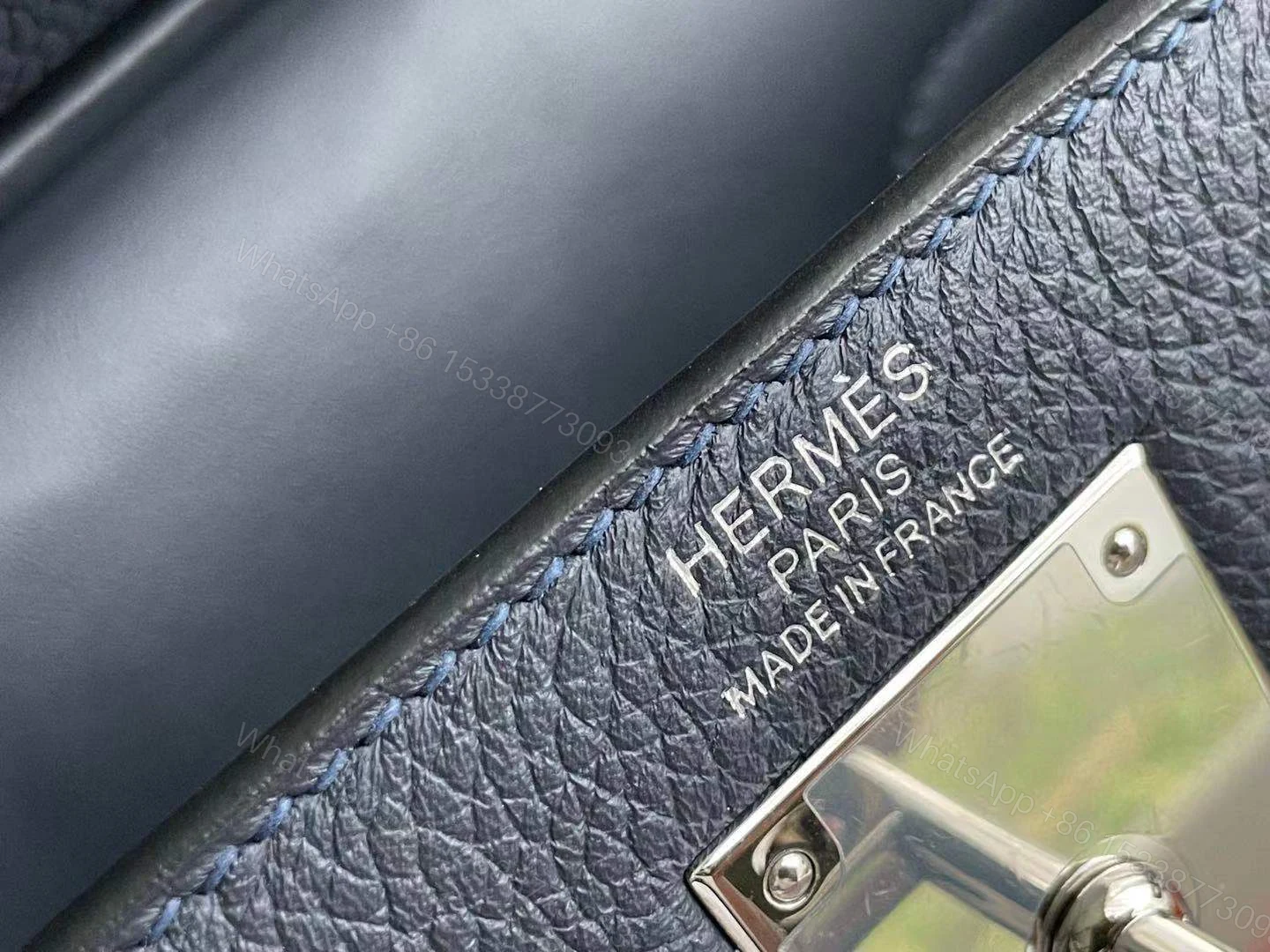 View 9 of HERMES HAC A DOS TOGO BACKPACK PALLADIUM HARDWARE NAVY BLUE 29CM