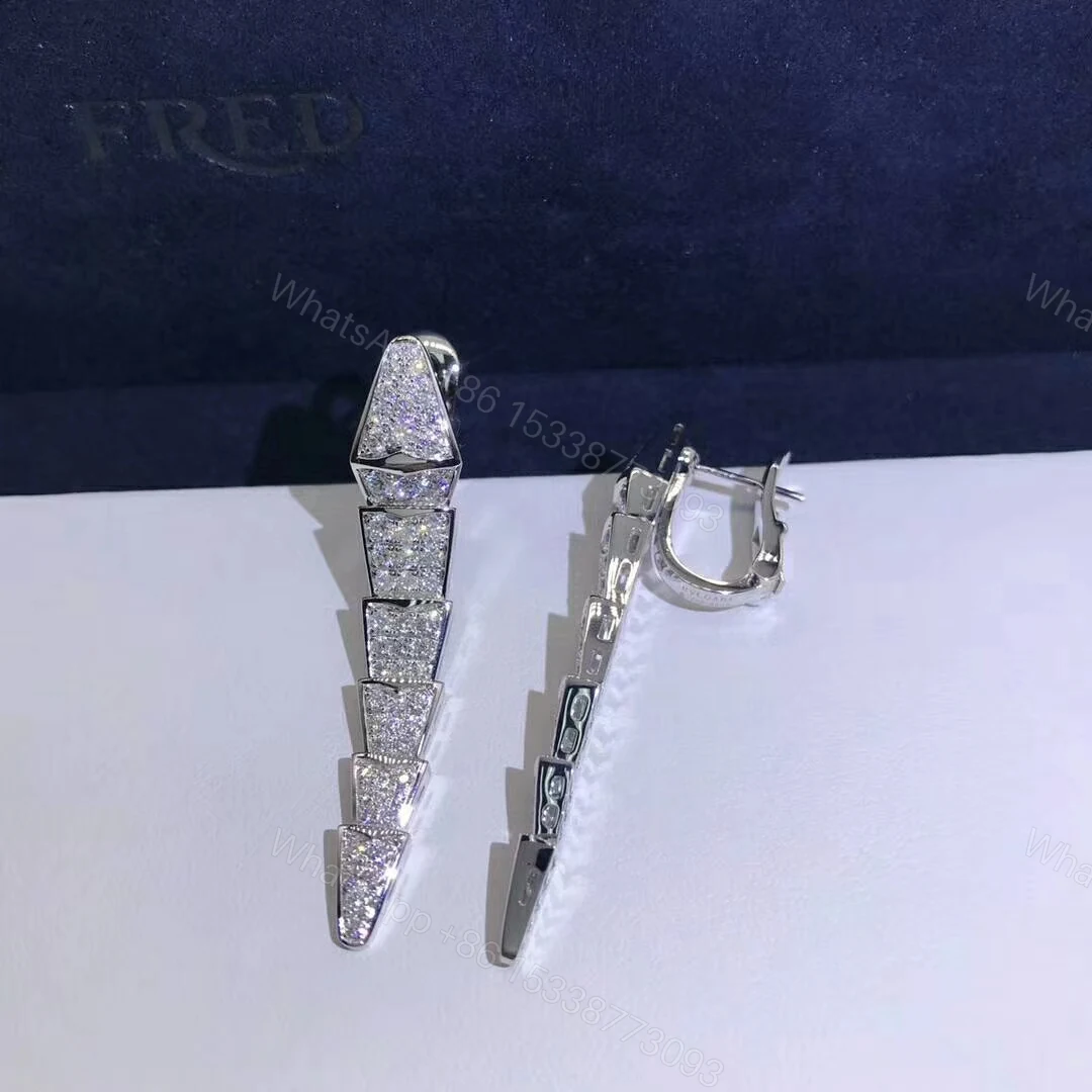 View 4 of Bvlgari Serpenti Earrings, Full Diamonds
