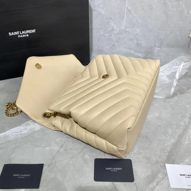 View 3 of Nude Calfskin Quilted Shoulder Bag â€” Modern Signature Crossbody