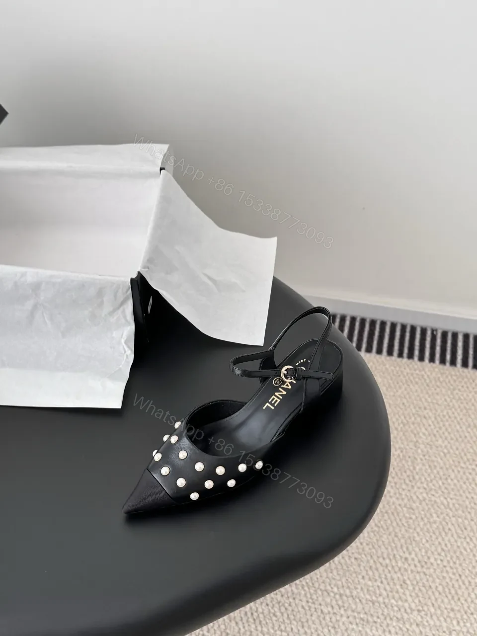 View 9 of Pearl-Detail Slingback Heels: Sophisticated Modern Luxury