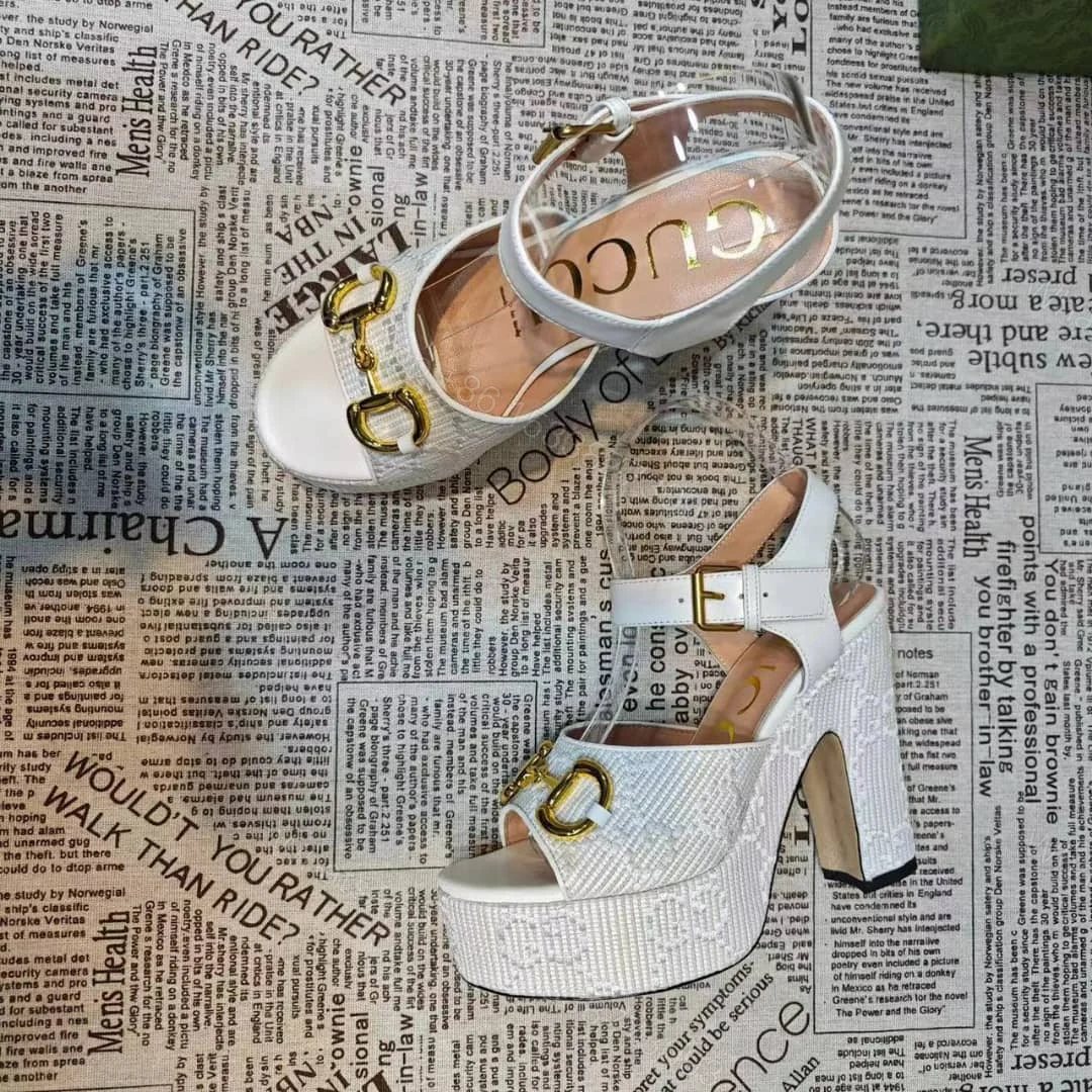 View 8 of GUCCI HORSEBIT PLATFORM SANDAL GG EMBELLISHED ‎WHITE