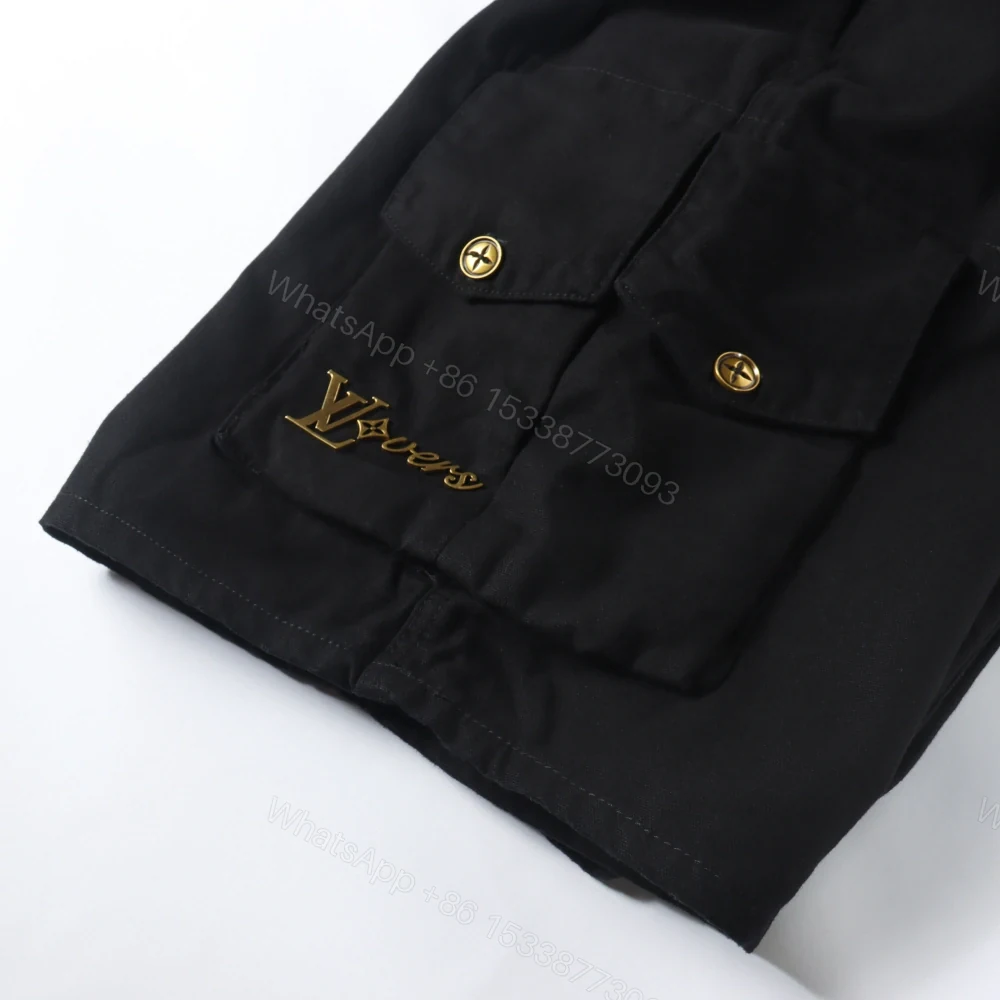 View 6 of 高仿LV*SS24系列1AFR0063金標LOGO工裝褲黑色