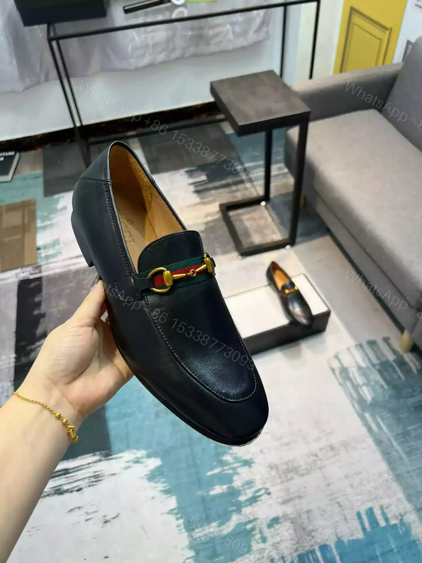 View 2 of GUCCI LOAFER WITH WEB IN BLACK – LDG25