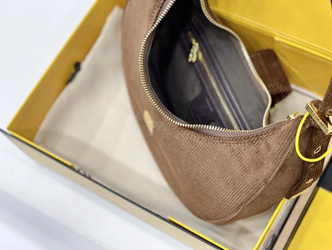 View 8 of Fendi Brown Suede Croissant-Bag