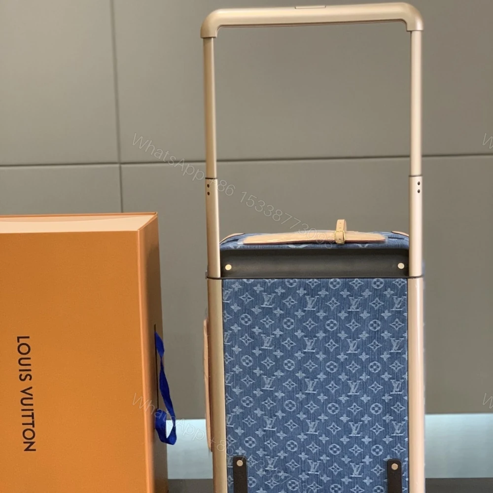 View 7 of Louis Vuitton Horizon 55 Suitcase Monogram Cotton Canvas Denim Blue 55Cm M24314