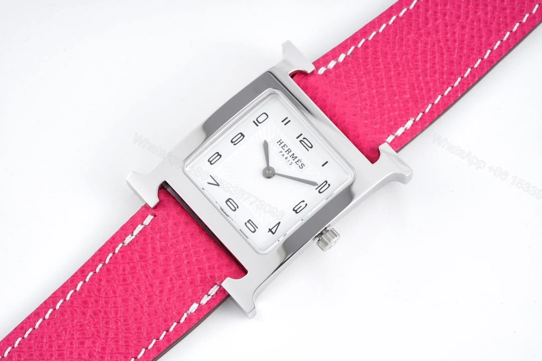 View 6 of Hermes H Hour Watch Pink Strap 21Mm
