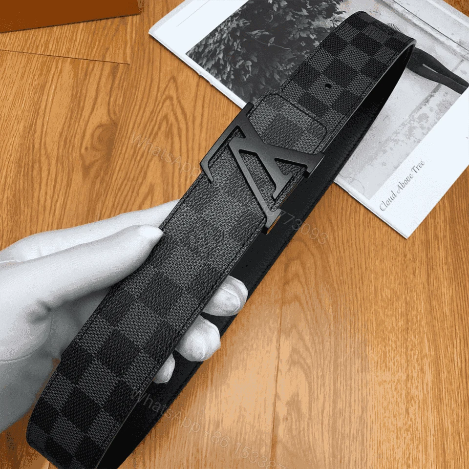 View 4 of LOUIS VUITTON BELT INITIALES DAMIER GRAPHITE BLACK GREY – B30