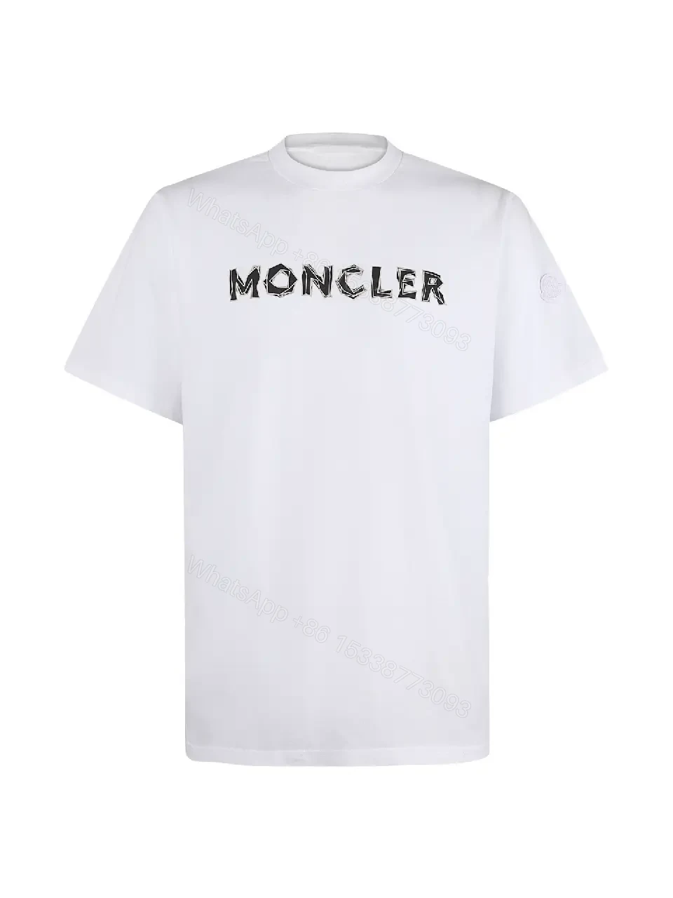View 7 of White Cotton Moncler Tee: Subtle Luxury Everyday Comfort