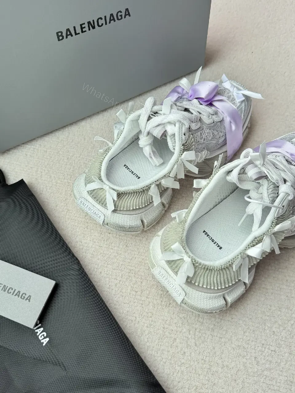 View 3 of Lilac-Accented Textured Luxe Sneaker, Cushioned Comfort, Casual/City Wear