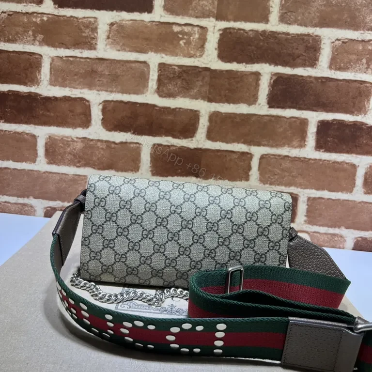 View 5 of Purple/Black GG Leather Belt Bag â€” Luxe Monogram, Crossbody Style