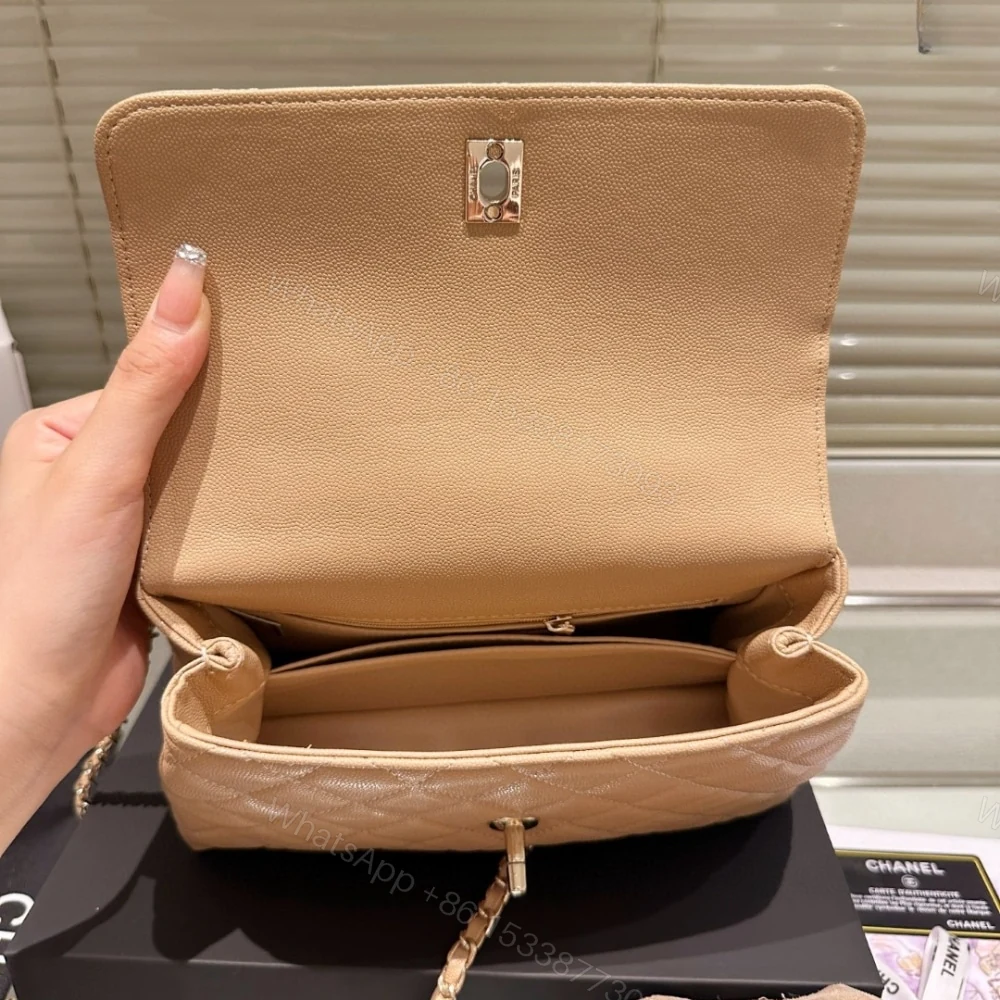 View 6 of Chanel Small Coco Handle Bag Dark Beige 23Cm