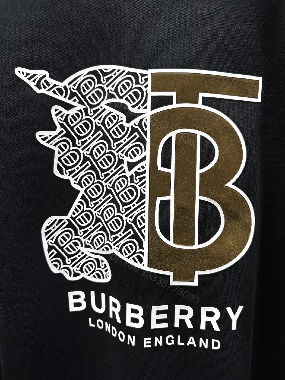 View 5 of Statement Black Cotton Tee with Bold Metallic Logo Detail