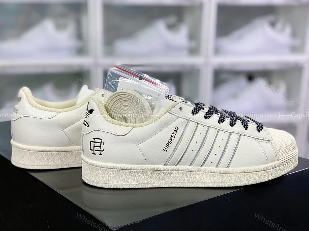 FIRST COPY ADIDAS ORIGINALS SUPERSTAR UNDEFEATED WHITE BLACK SHOES — view 2