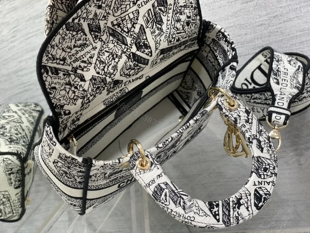 View 4 of Monochrome Dior-Print Satchel: Sharp Everyday Luxury Bag