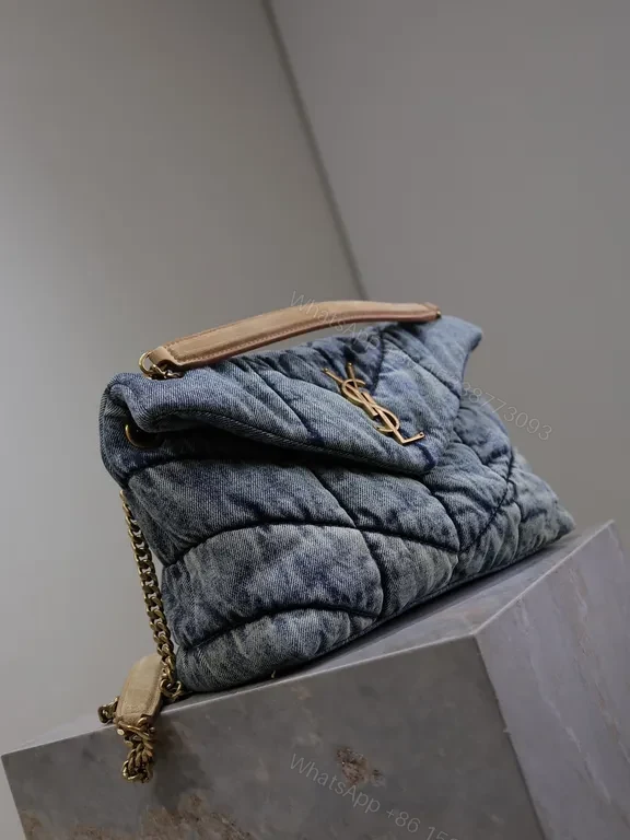 View 2 of Quilted Denim YSL-Inspired Shoulder Bag: Everyday Luxury