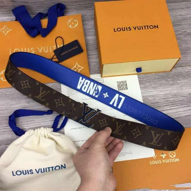 View 9 of LOUIS VUITTON X NBA 3 STEPS 40MM REVERSIBLE MONOGRAM CANVAS BELT – B114