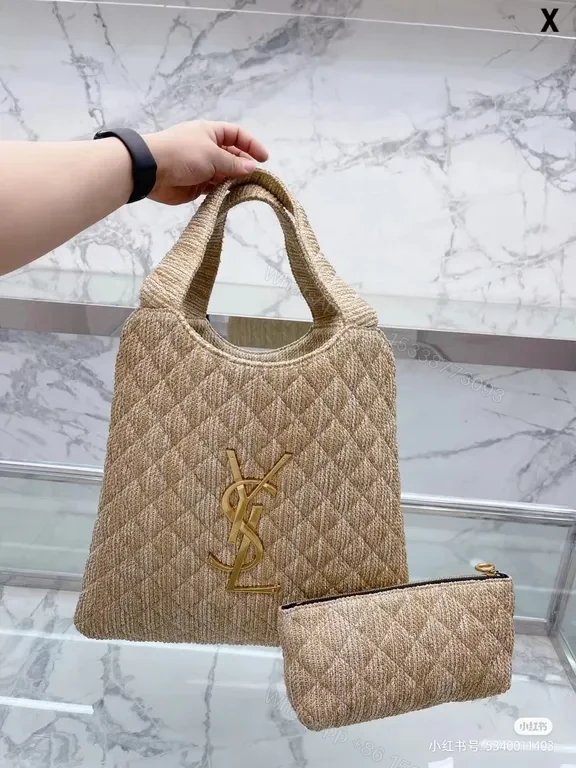 View 4 of Soft Texture Gaby Tote: Quilted YSL Luxury Handbag