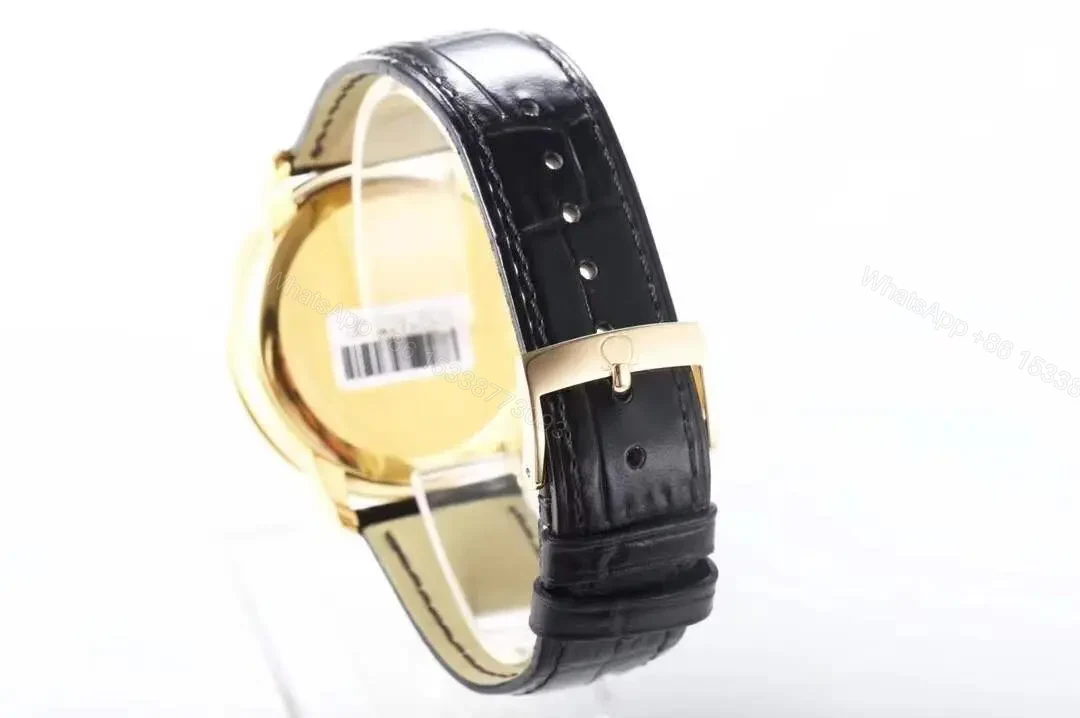 View 8 of MKS Omega De Ville Prestige Replica Watch Gold with Black Leather Strap