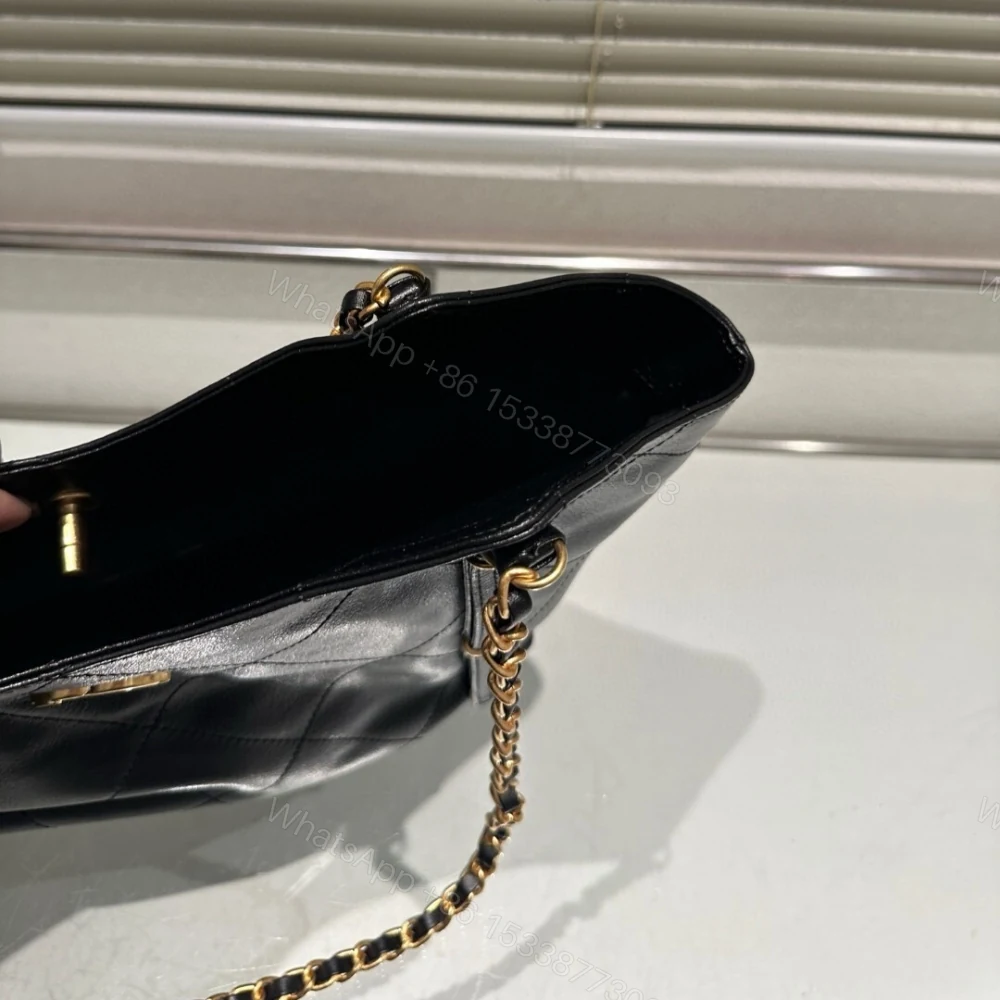 View 4 of Chanel Medium Shopping Bag And Gold Tone Metal Black 35Cm