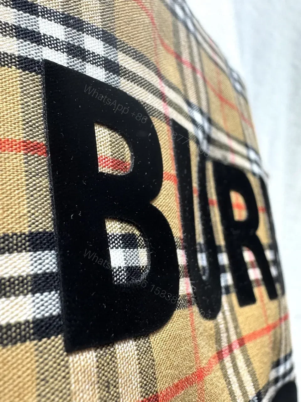 View 2 of Plaid Panel Logo Tee: Premium Cotton, Casual Luxe