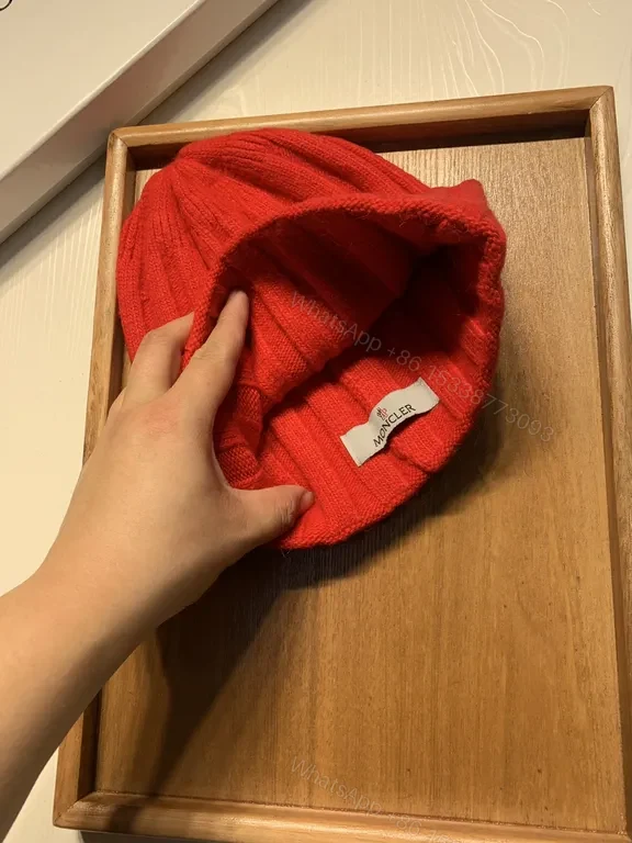 View 7 of Bold Red Rib-Knit Beanie: Moncler Warmth & Luxury Style