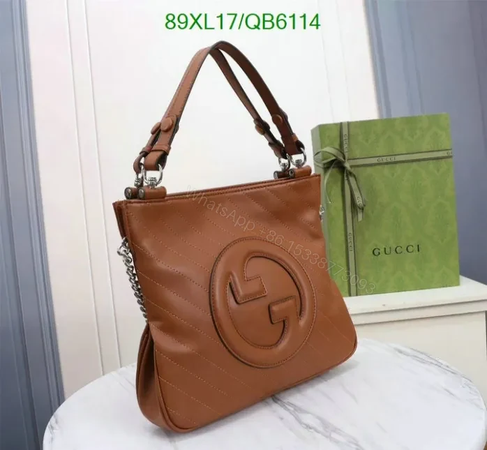 View 2 of Gucci Knockoff Brown Blondie Small Shoulder Bag QB61144 – Iconic Interlocking G Design