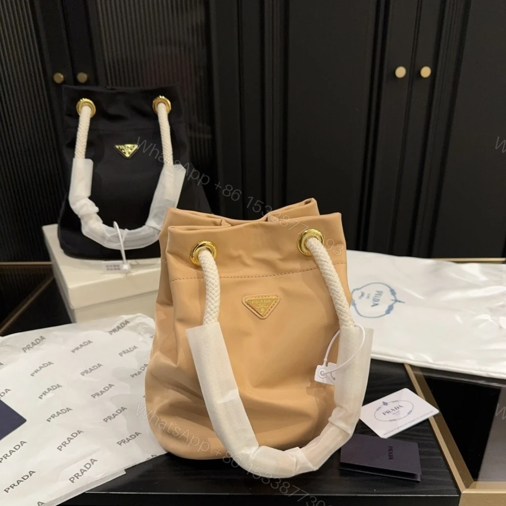 View 2 of Prada Mariner Re Nylon Small Bucket Bag Camel Brown 22Cm 1BE082 2HG8 F0040 V OOO