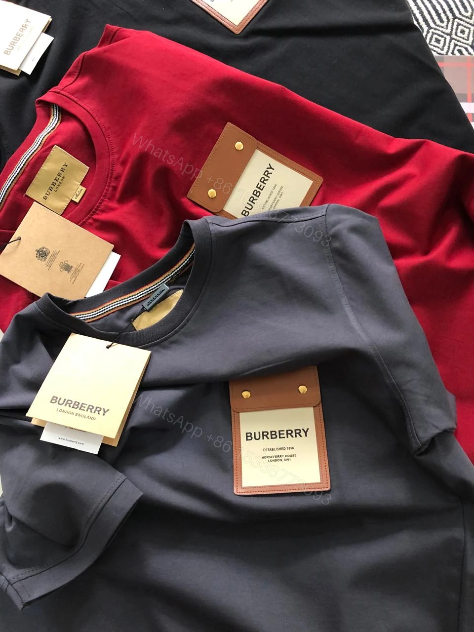 View 2 of First Copy Burberry Cotton Lycra Tee