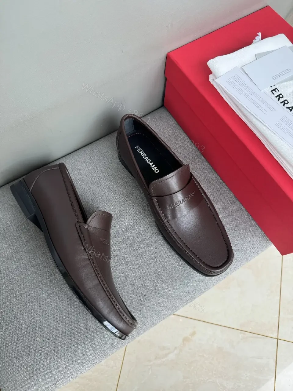 View 4 of Rich Leather Mule Loafers - Modern Quiet Luxury Slip-Ons