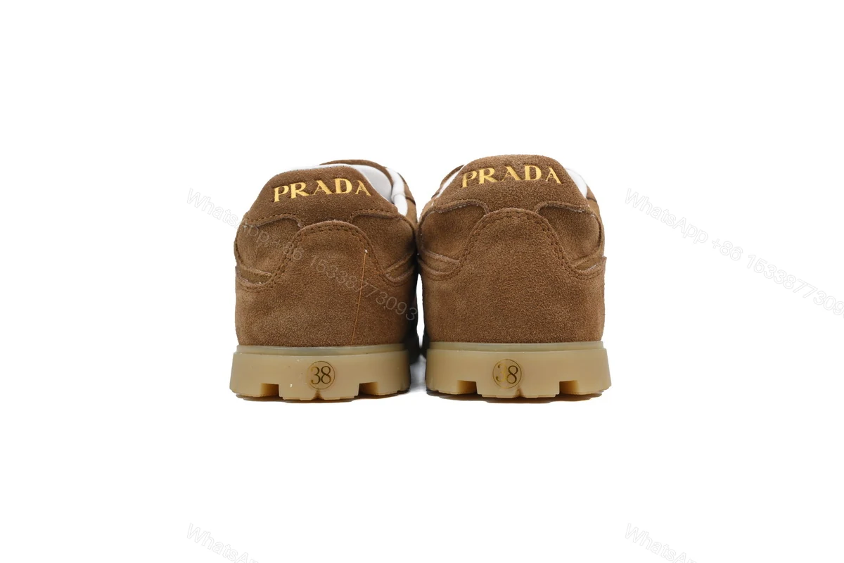 View 3 of Prada Trail Suede Sneakers Brown