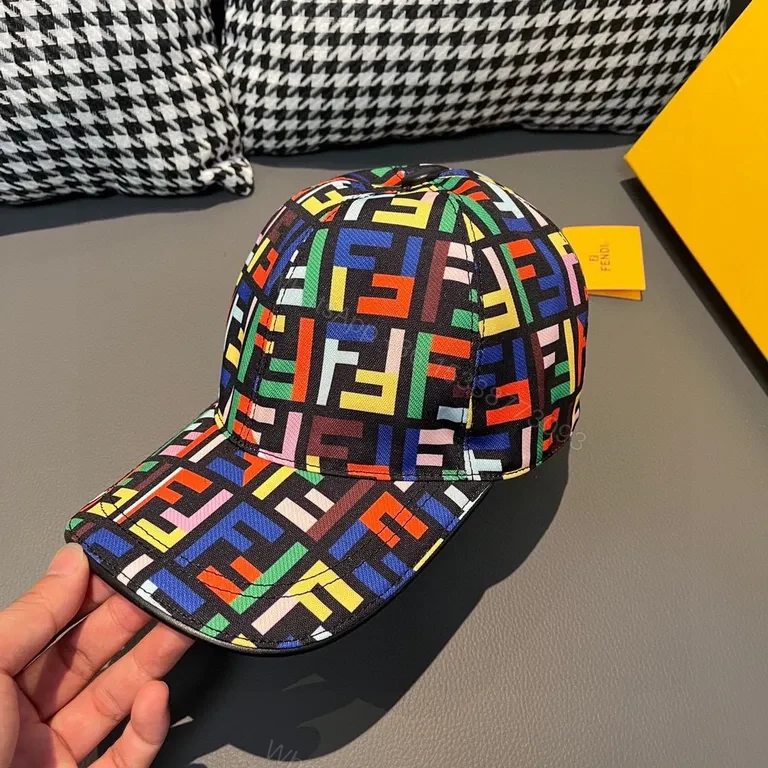 View 5 of Colorful Fendi-Inspired Cap: Bold Pattern, All-Day Comfort