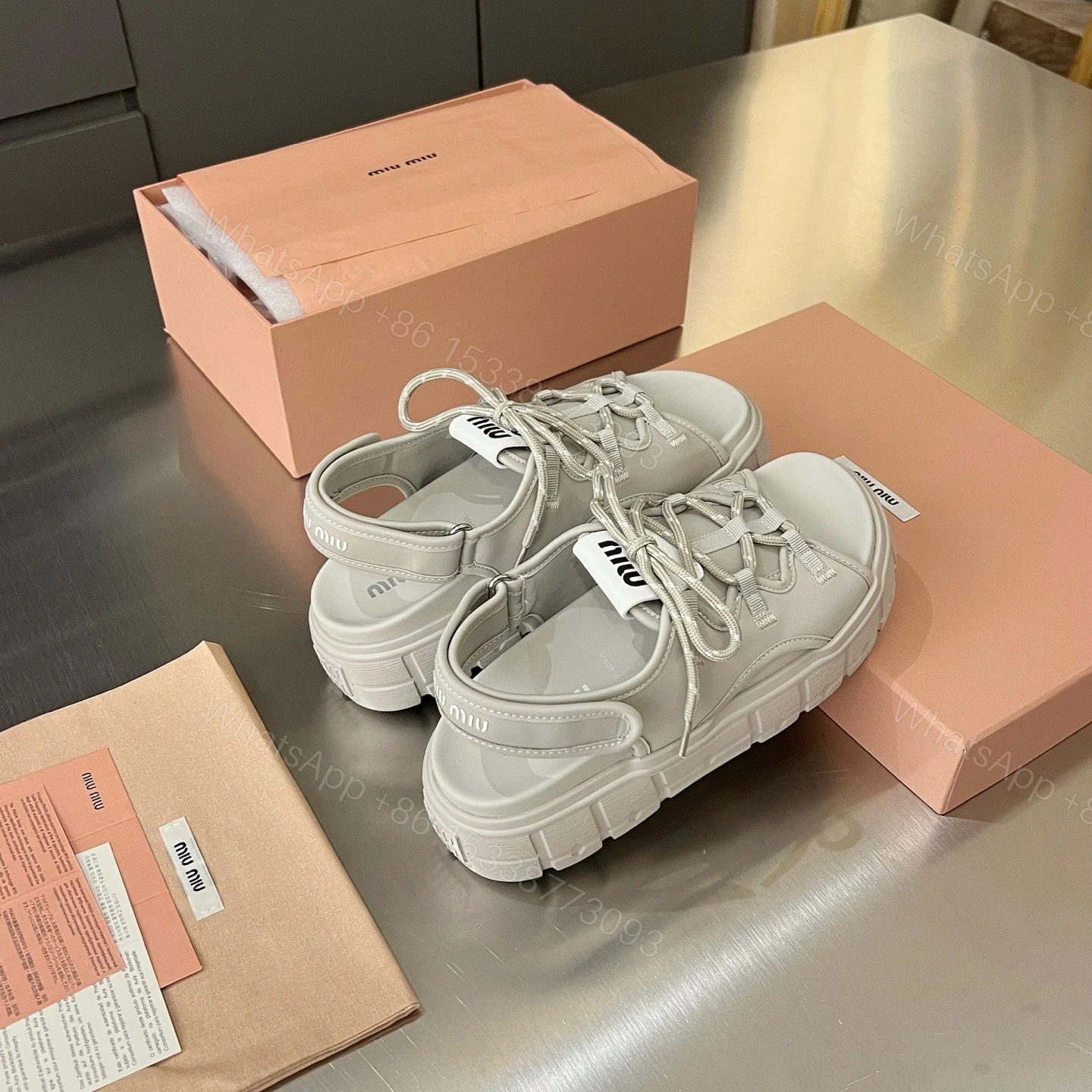View 6 of MIUMIU CHUNKY NEOPRENE SANDALS CHALK 5X418E 30K F0354 F 050