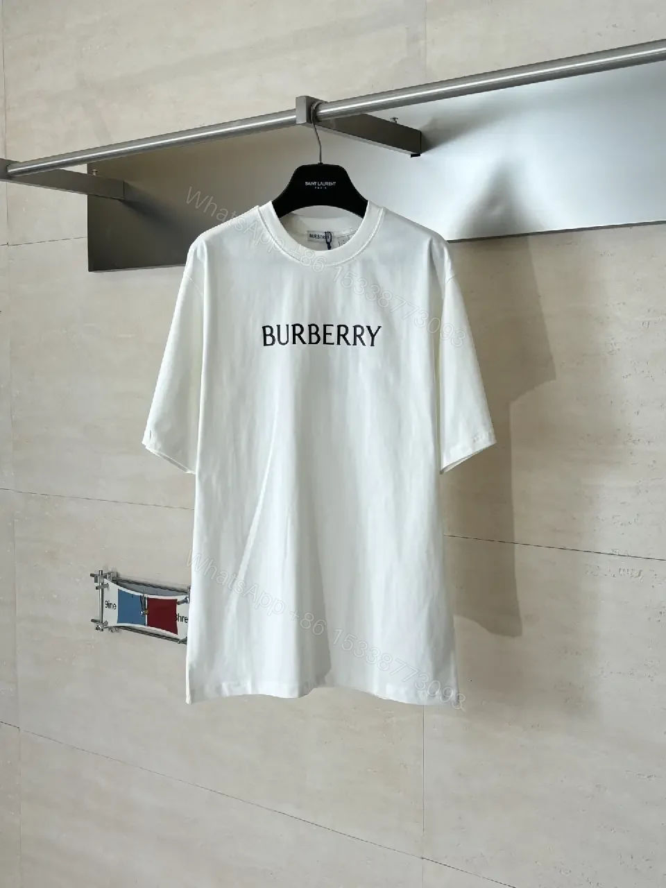 View 9 of Neutral Cotton Logo Tee: Minimalist Luxe, Soft-Drape, Durable