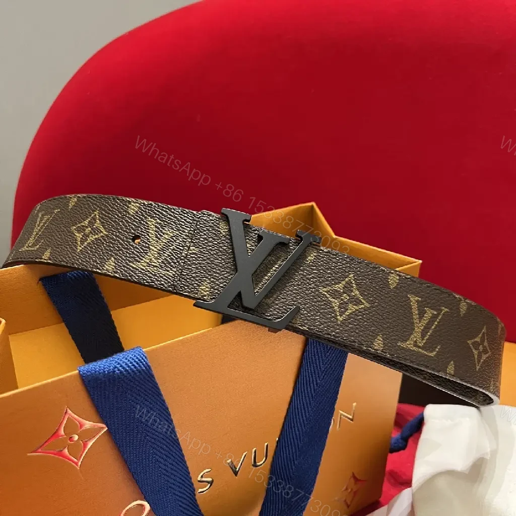 View 2 of Elegant Monogram Leather Belt: Durable Luxury Accessory
