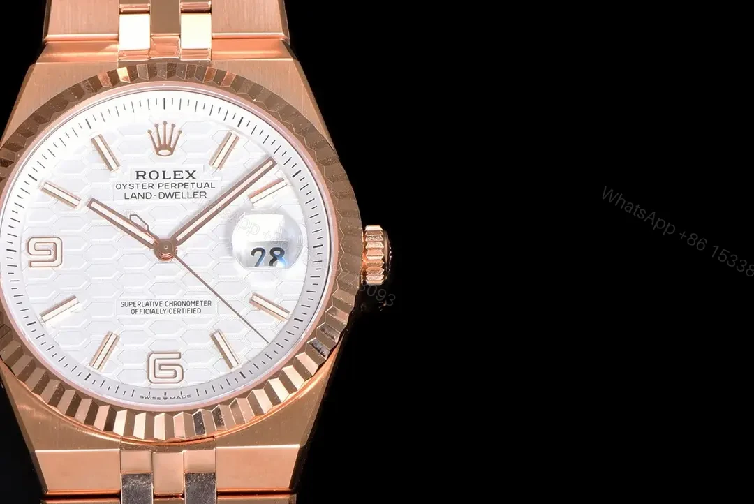 View 4 of Rolex Land-Dweller 36 Everose White Dial Flat Jubilee 127235-0001