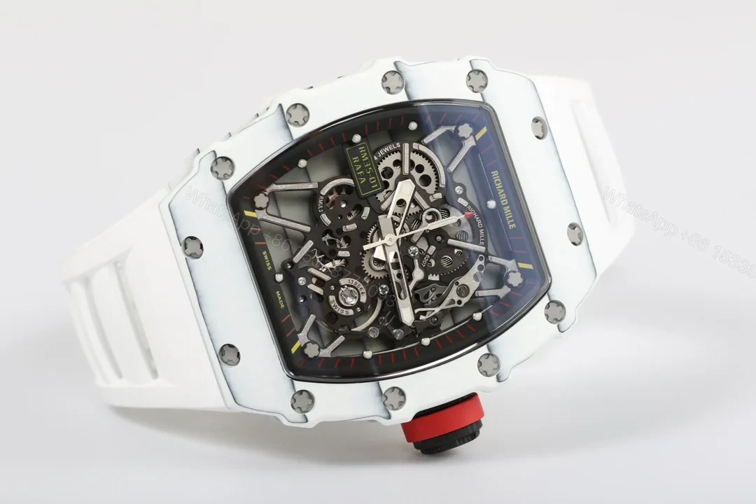 View 4 of Richard Mille RM35-01 NTPT Carbon Fiber RMUL3 White Gemstone Balance Watch RM35-01-CARBON-WHITE