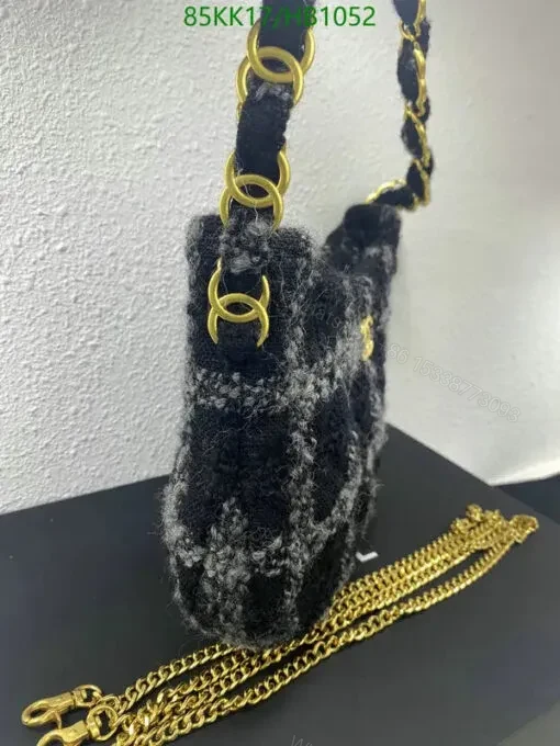 View 2 of Chanel CC Tweed Shoulder Hobo Bag Winter Style GB72547