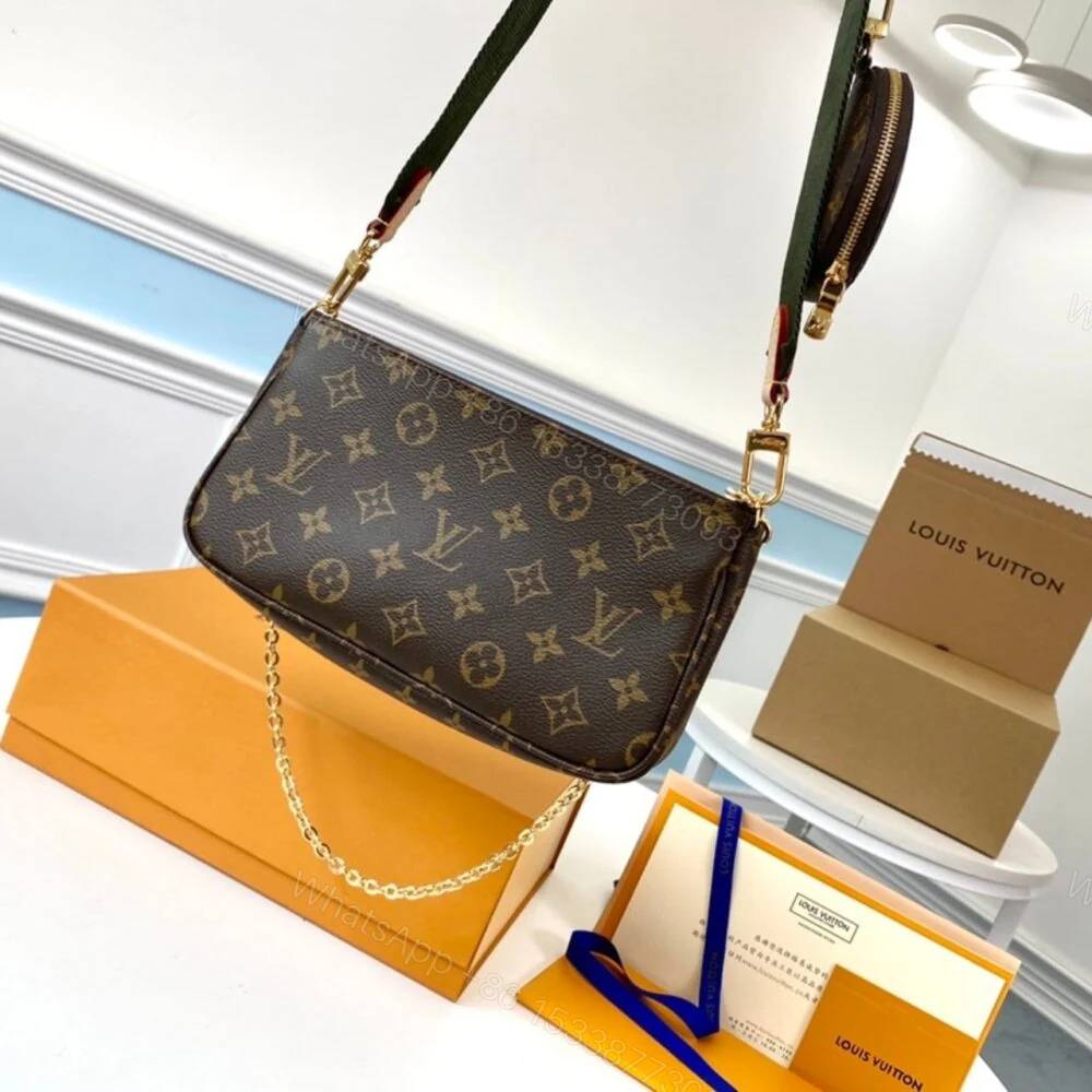 View 3 of Louis Vuitton Multi Pochette Accessoires Monogram Khaki 24cm M44813