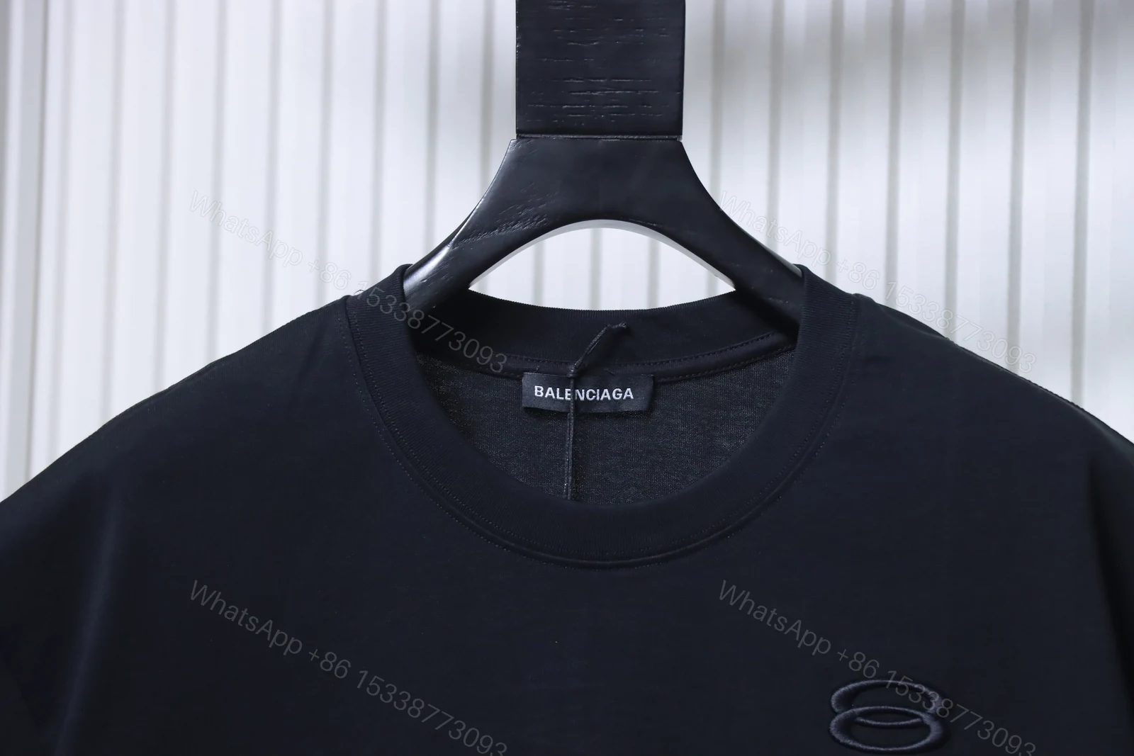 View 2 of Balenciaga Clothes Double Ring Appliqué Embroidered Short-Sleeve T-Shirt black