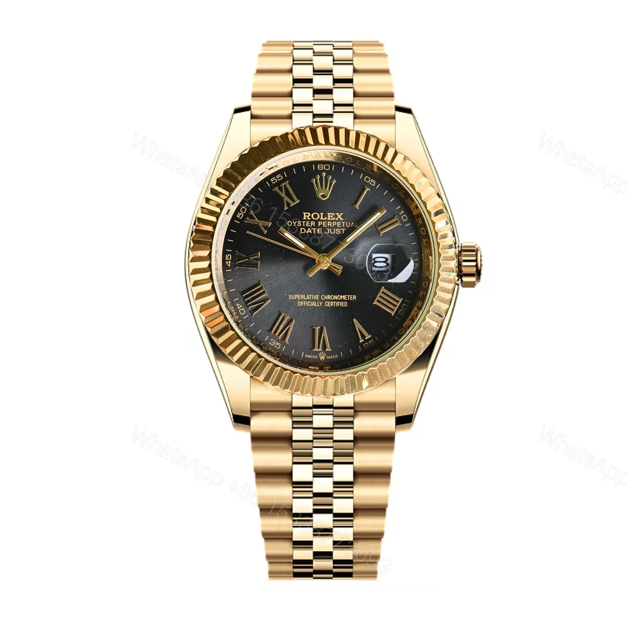 Rolex Datejust Roman Numeral Dial Gold In Black 41Mm — view 1