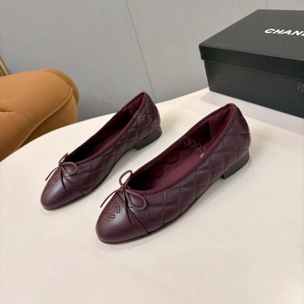View 6 of Chanel Ballet Flats Dark Burgundy