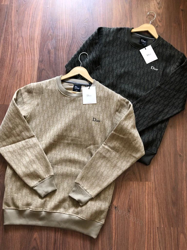 View 7 of FIRST COPY DIOR IMPORTED COTTON FLEECE ROUND NECK SWEATSHIRT