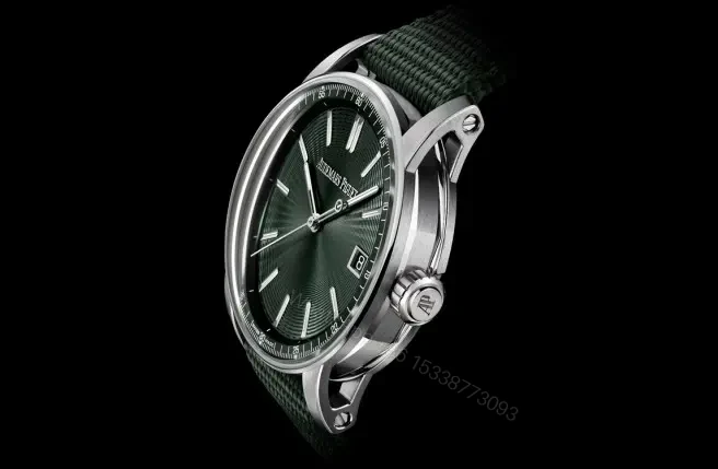 View 3 of KZ Factory Audemars Piguet CODE 11.59 Green Dial Stainless Steel Watch with Fabric Strap