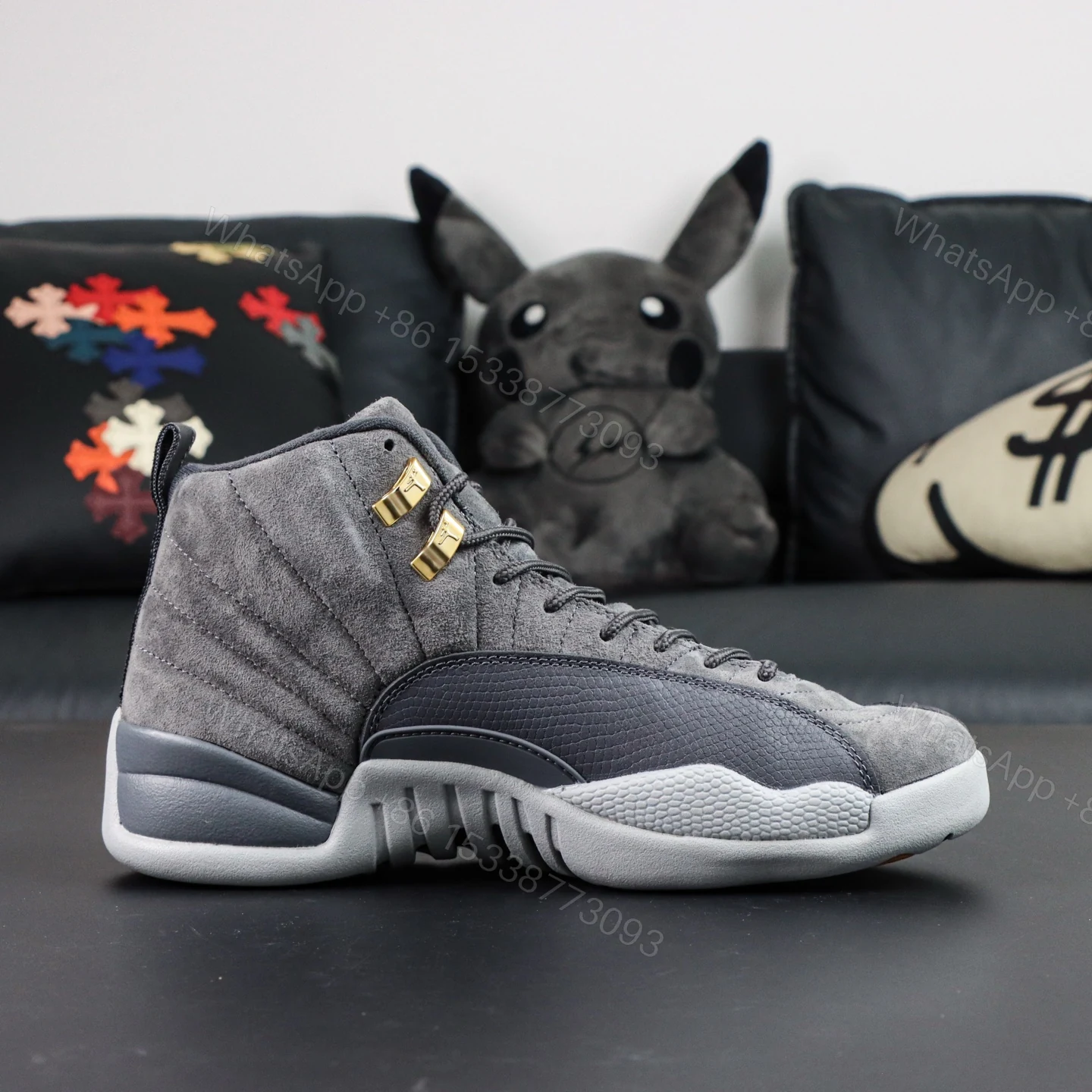 View 2 of Air Jordan 12 “Dark Grey” Reps