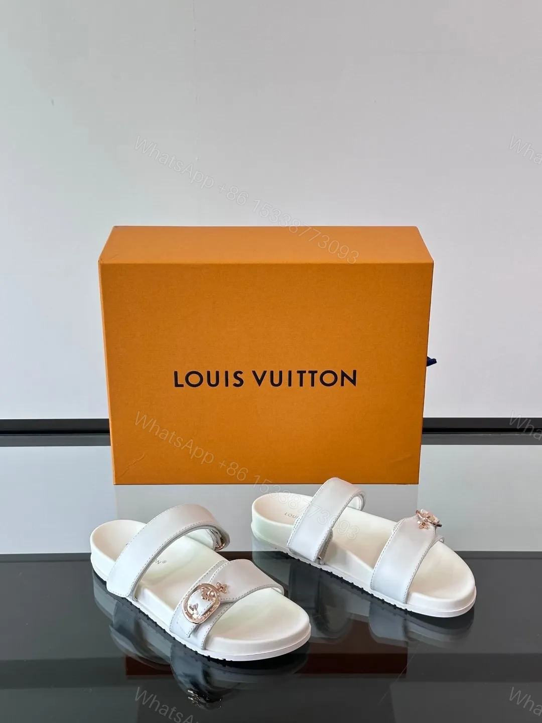 View 5 of LV Men White Leather Sandals