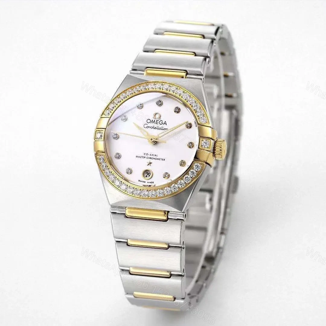Omega Constellation 29mm Women’s Watch V6 Version Two-Tone Stainless Steel and Gold with Diamond Bezel White Dial Sapphire Crystal Glass — view 1