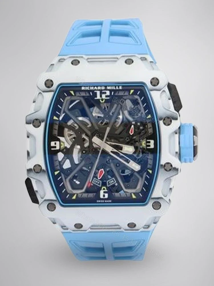 Replica Richard Mille RM 35-03 Rafael Nadal White Carbon Fiber Case Blue Strap — view 1