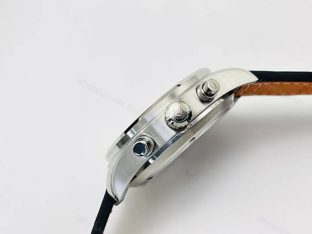 View 5 of IWC Brown Strap Pilot Chronograph Black Blue Dial Ultimate 43MM IWC-PILOT-CHR-BLBK43