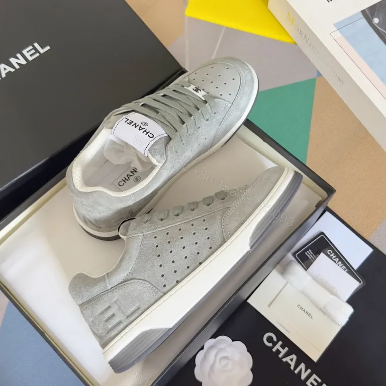 View 6 of Chanel-Inspired Luxury Low-Top Sneakers: Subtle Texture