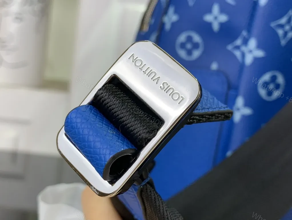 View 7 of Blue Monogram Luxe Backpack: Compact, Durable, Designer-Inspired